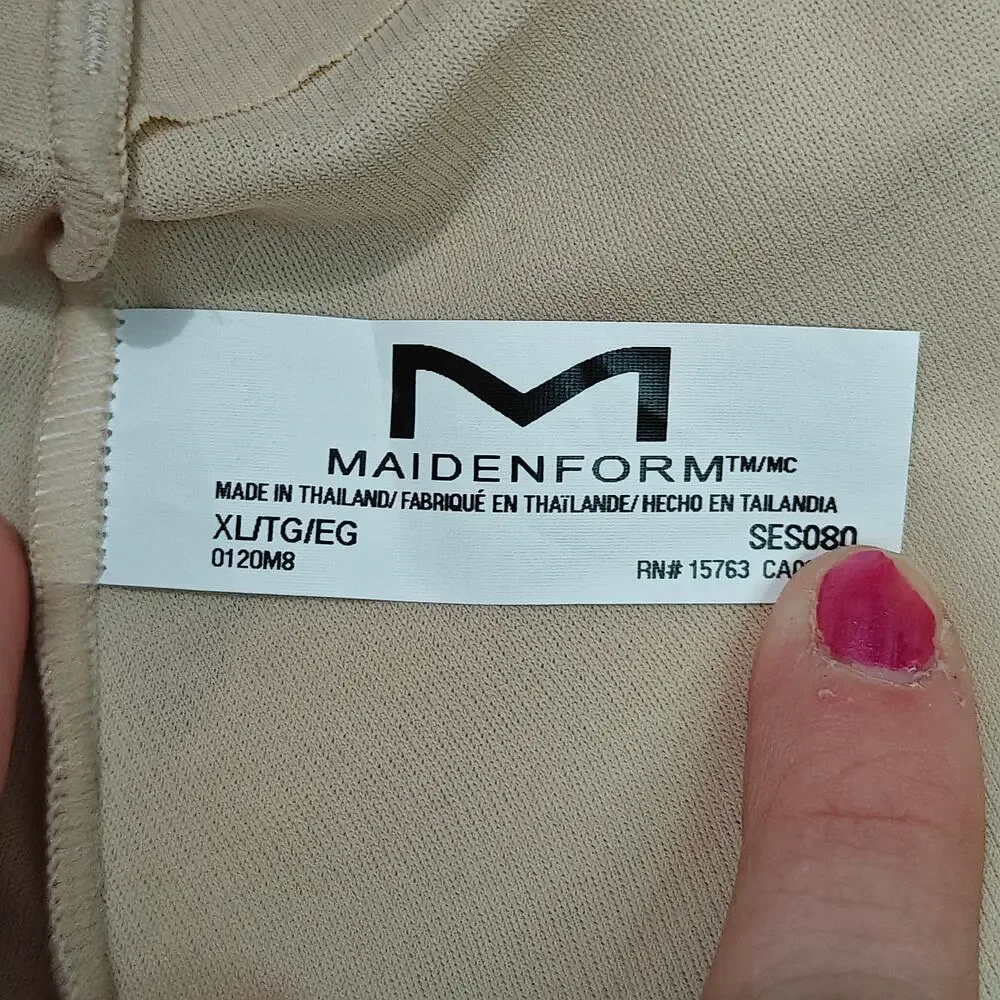 Maidenform Women's Shapewear Light Shaping Thong SES080 Beige Xlarge